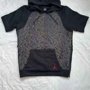 Michael Jordan Mens' Black Hoodie with Zigzag Design
